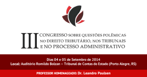 Congresso Questões Polêmicas Direito Tributário